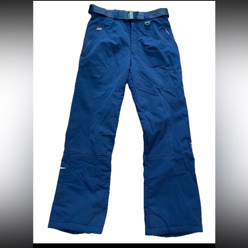 SKYR men’s 30 Regular navy blue‎ ski/snow pants belted Vintage 1980s insulated